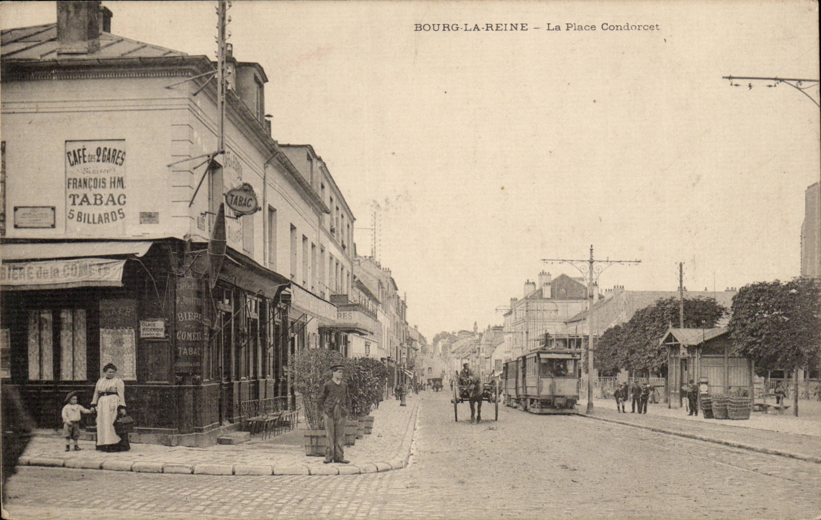 Bourg la Reine CPA La place Condorcet (tramway)
