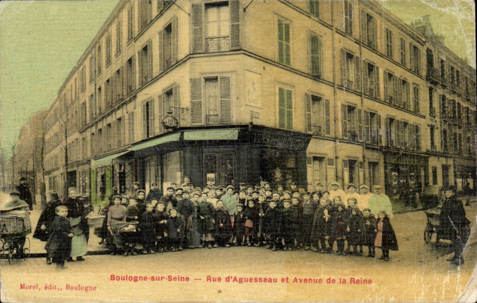 Boulogne sur SEine CPA Rue d'Aguesseau et avenue de la reine