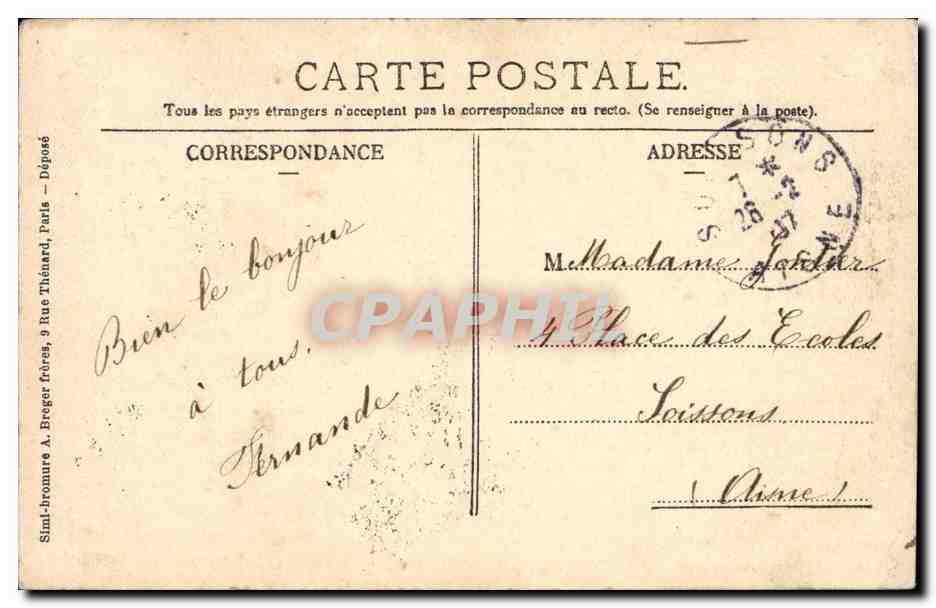 Le Bourget CPA L'eglise rendue celebre par le tableau d'Alphonse de Neuville — Rückseite