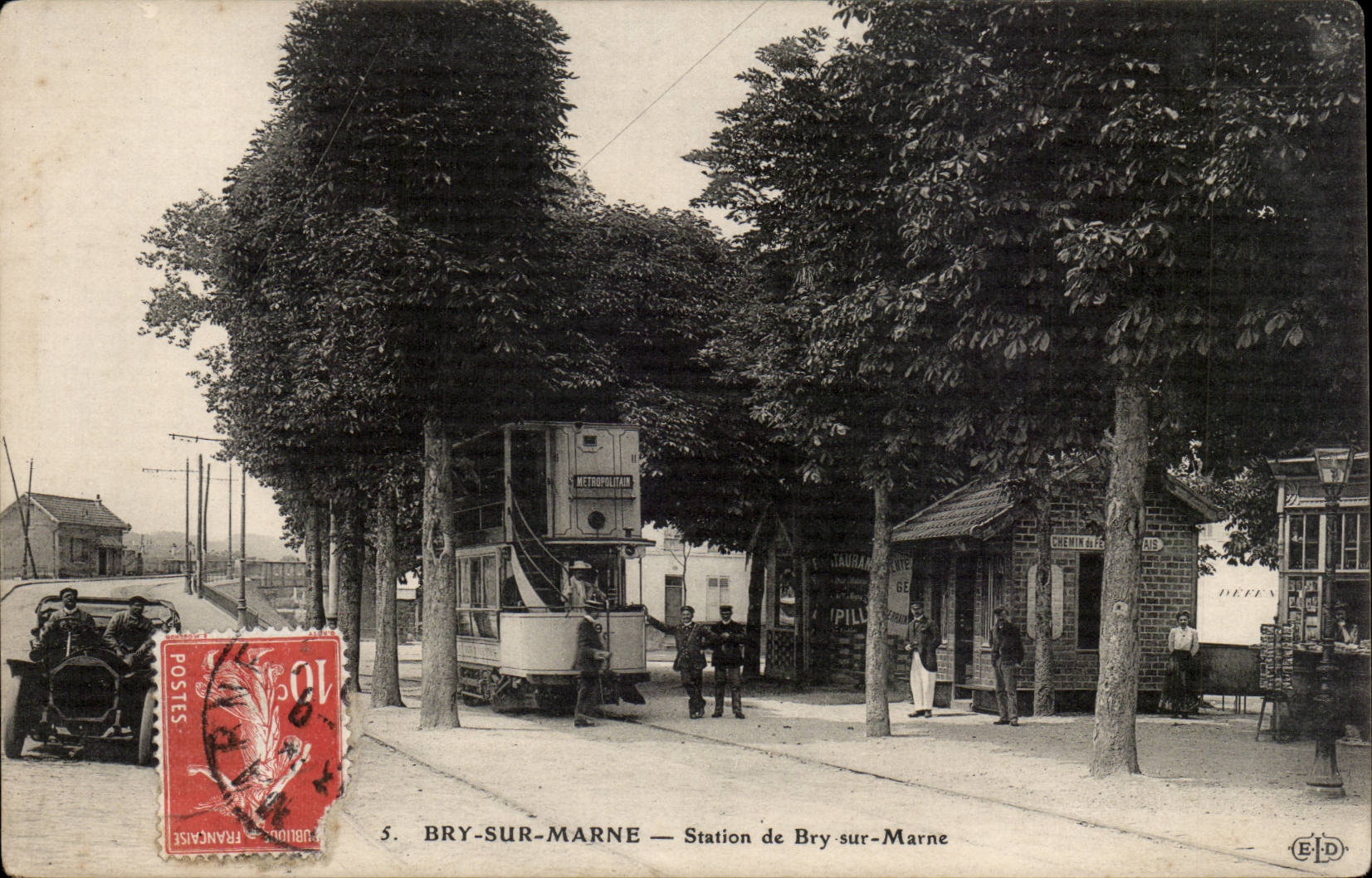 Bry sur Marne CPA Station d'omnibus TOP (automobile bus car)
