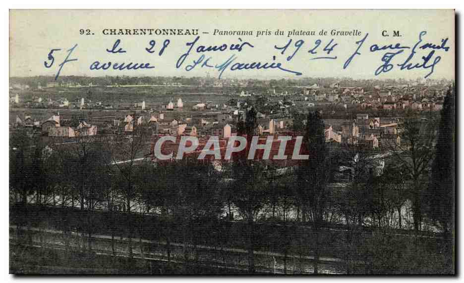 Charentonneau CPA Panorama pris du plateau de Gravelle
