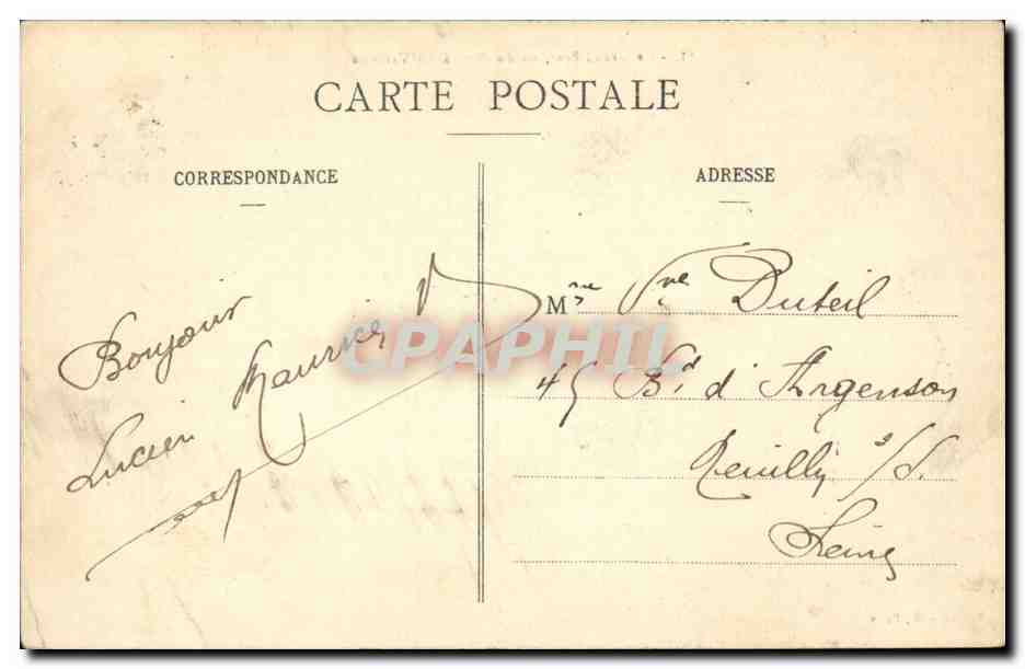CPA Le grand bras vu du pont a la Varenne — Rückseite