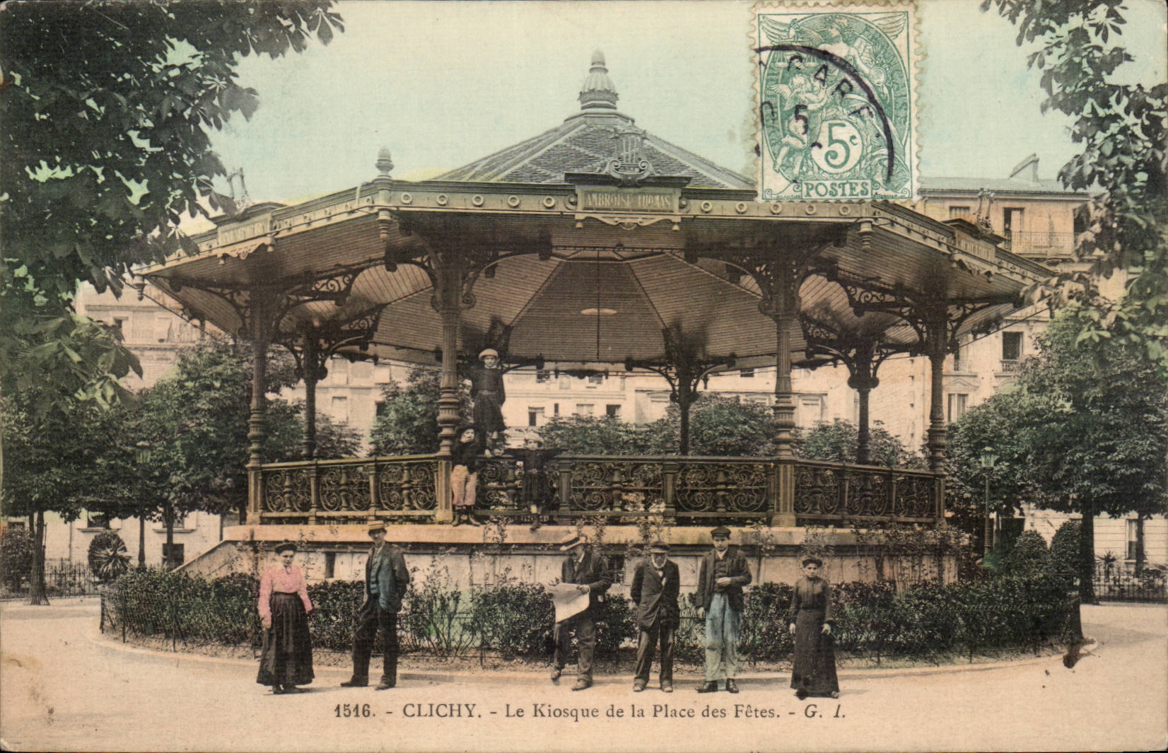 Clichy CPA Le kiosque et la place des fetes