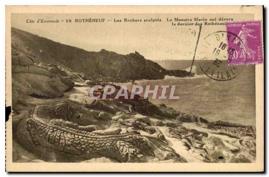 Côte d'Émeraude - 10 Rothéneuf — Les Rochers sculptés — Édition H. Brichon