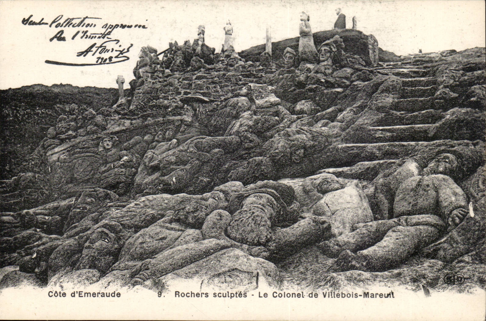 Côte d'Emeraude — Rochers sculptés - Le Colonel de Villebois-Mareuil — A. Fournier, n°9