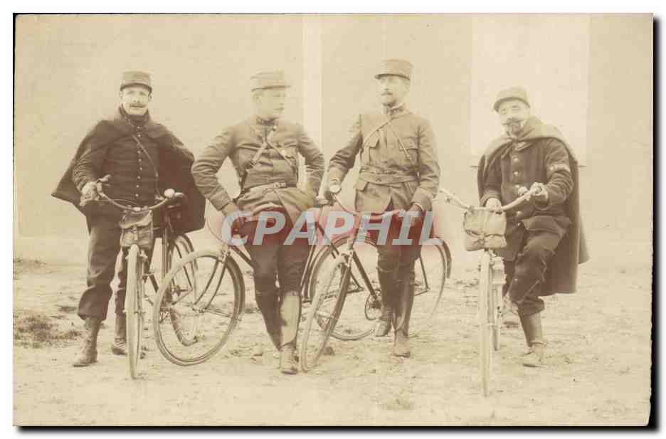 CPA Cycle Cyclisme cycling CARTE Photo Militaires militaria Poilus