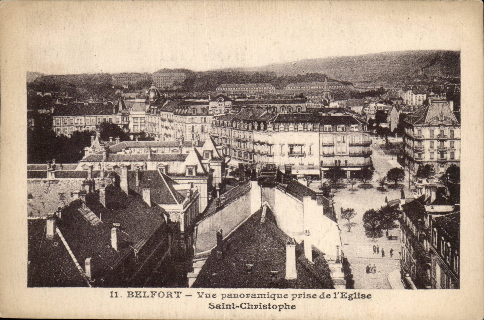 Belfort CPA Vue panoramique prise de l'eglise Saint Christophe