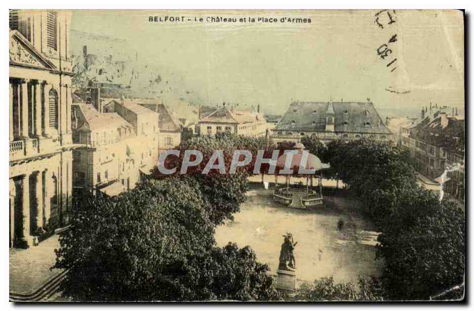 Belfort CPA le chateau et la place d'armes