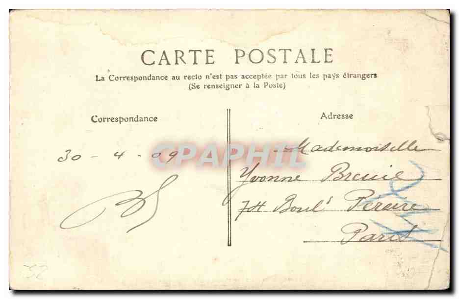 Belfort CPA le chateau et la place d'armes — Verso