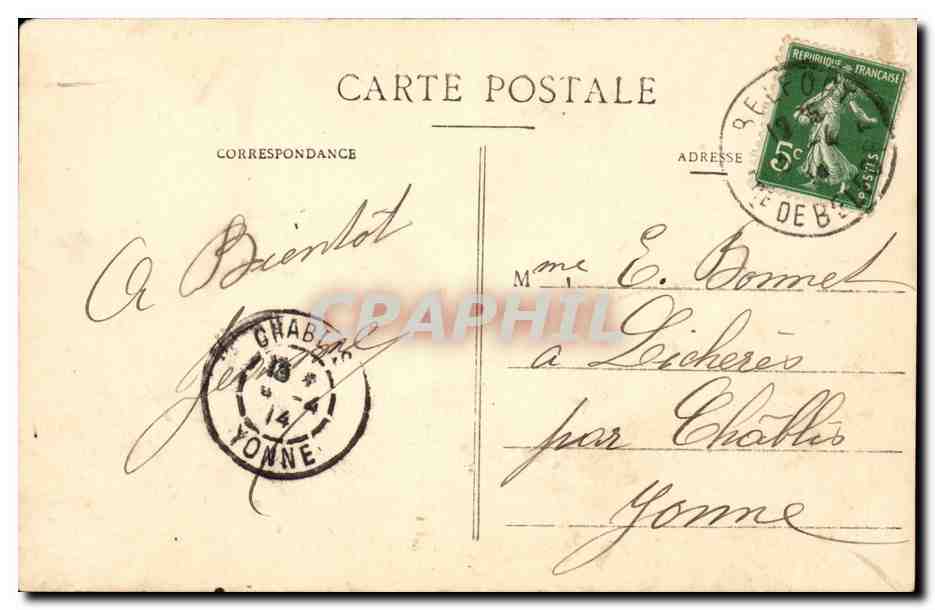 Belfort CPA Avenue de la gare — Rückseite