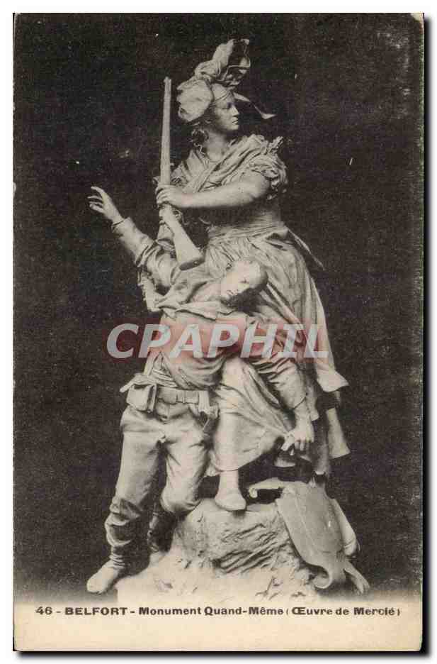Belfort CPA Statue quand meme (oeuvre de Mercie)