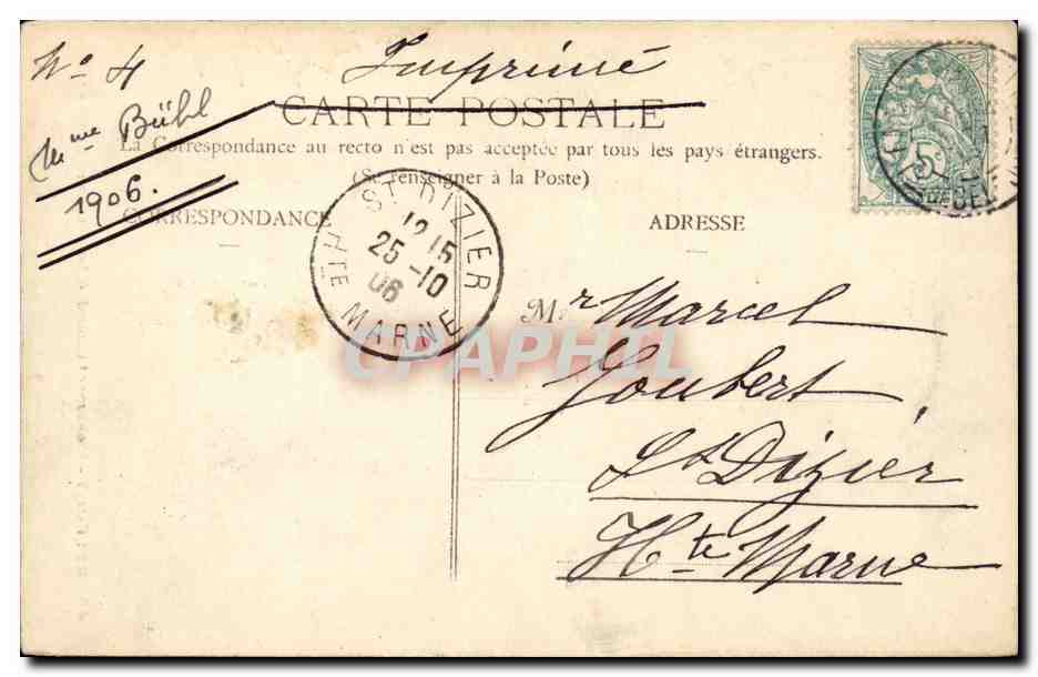Belfort CPA Statue quand meme (oeuvre de Mercie) — Verso