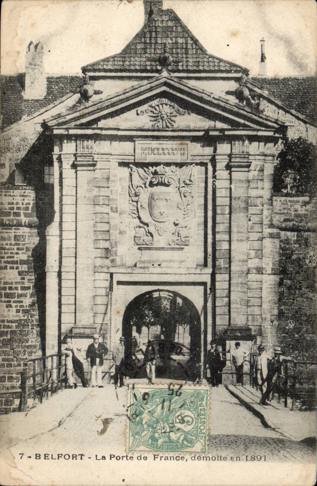 Belfort CPA La porte de France demolie en 1891