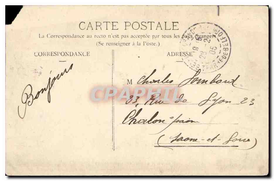 Belfort - Le Château et le Lion — éditeur inconnu, n° 18 — Verso