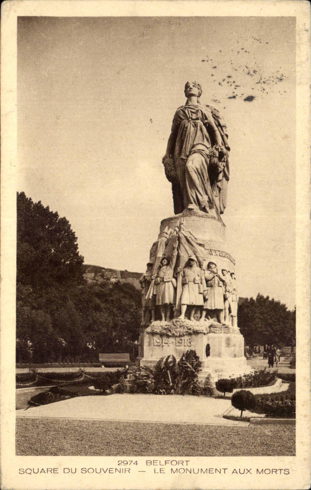 Belfort CPA Square du souvenir Monument aux morts