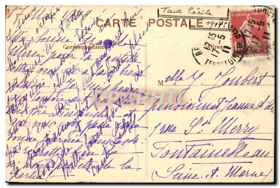 Belfort CPA Le cercle militaire et la prefecture — Verso