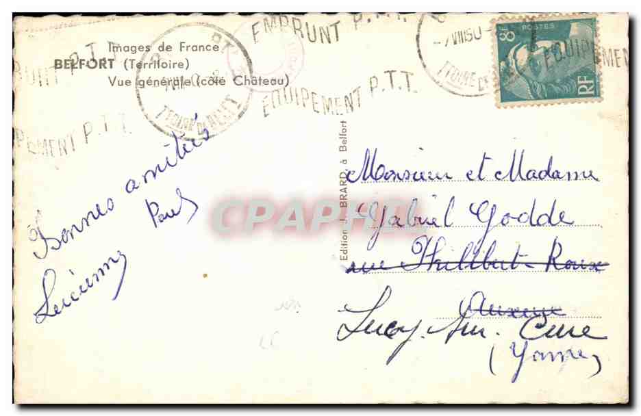 Belfort CPA Vue generale — Rückseite