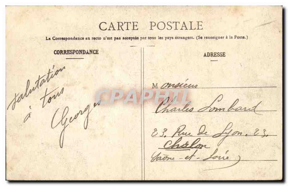 Belfort CPA le lion (Bartholdi) — Verso