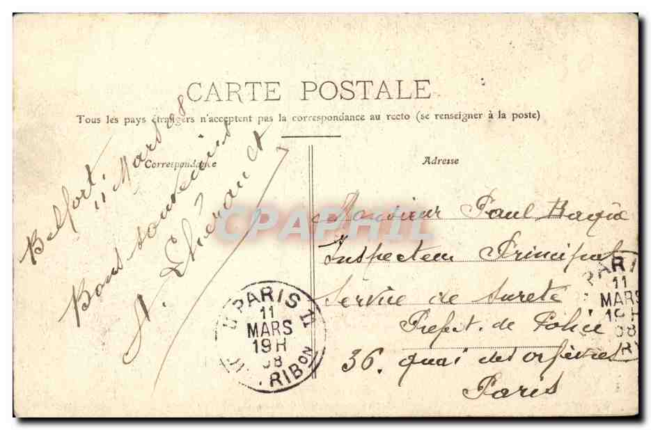 Belfort CPA le lion (Bartholdi) — Verso