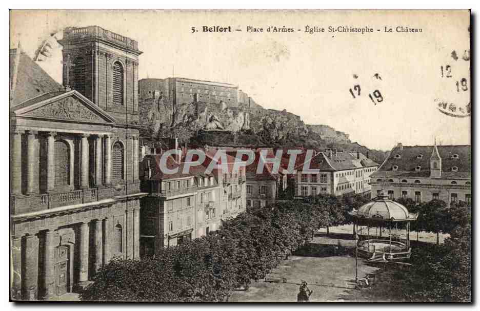 Belfort CPA place d'armes Eglise Saint Christophe Le chateau