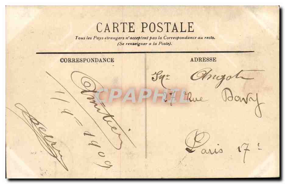 Belfort CPA place de al Republique et boulevard Carnot — Rückseite