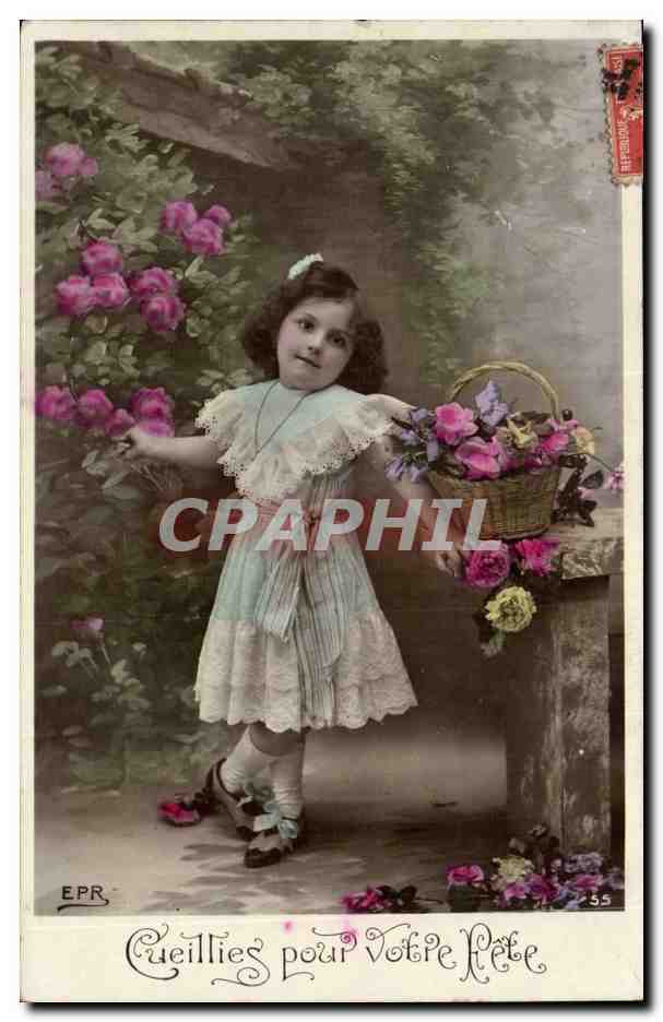 CPA Fantaisie Enfant Cueillies pour votre fete