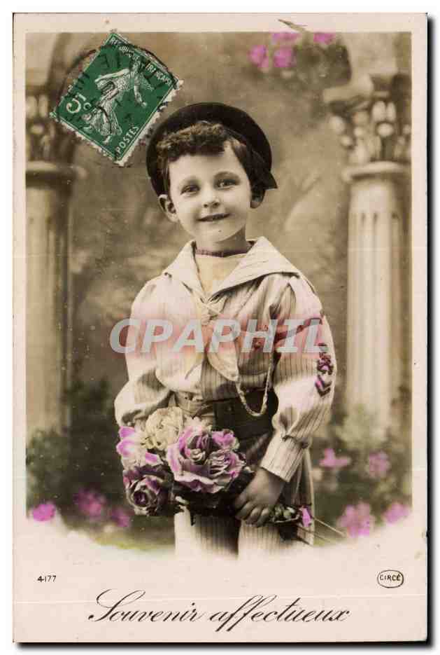 CPA Fantaisie Enfant Garcon Souvenir affectueux