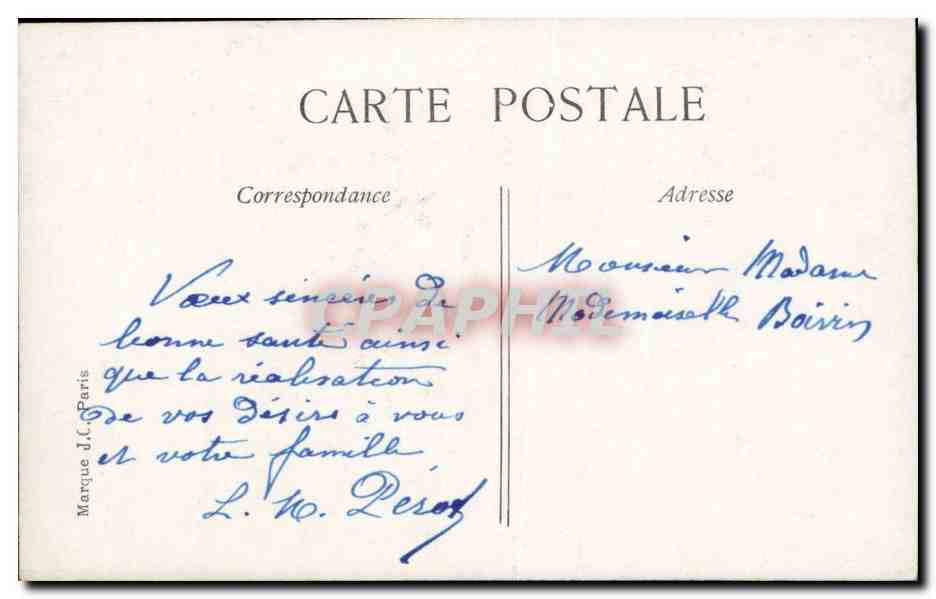 CPA Fantaisie Enfant Bonne annee — Verso