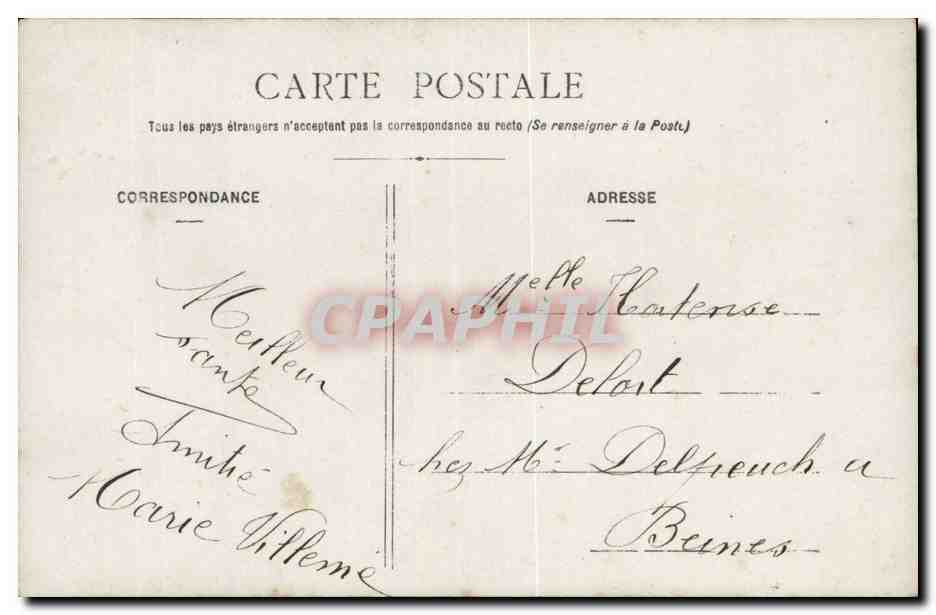 CPA Fantaisie Fille Tendre souvenir — Verso