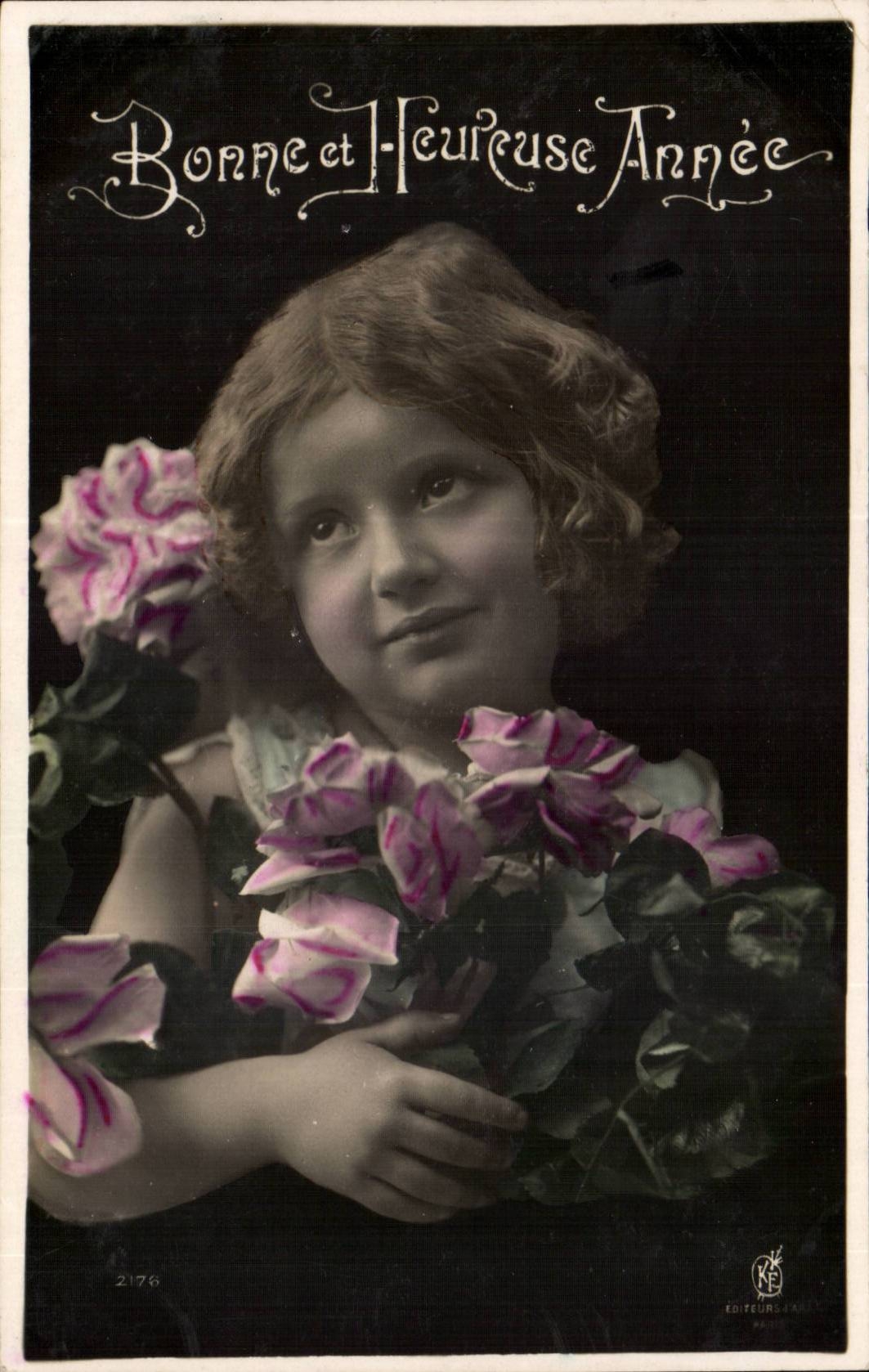 CPA Fantaisie Fille Bonne et heureuse annee