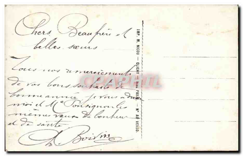 CPA Fantaisie Enfant Affectueux Souvenir — Verso