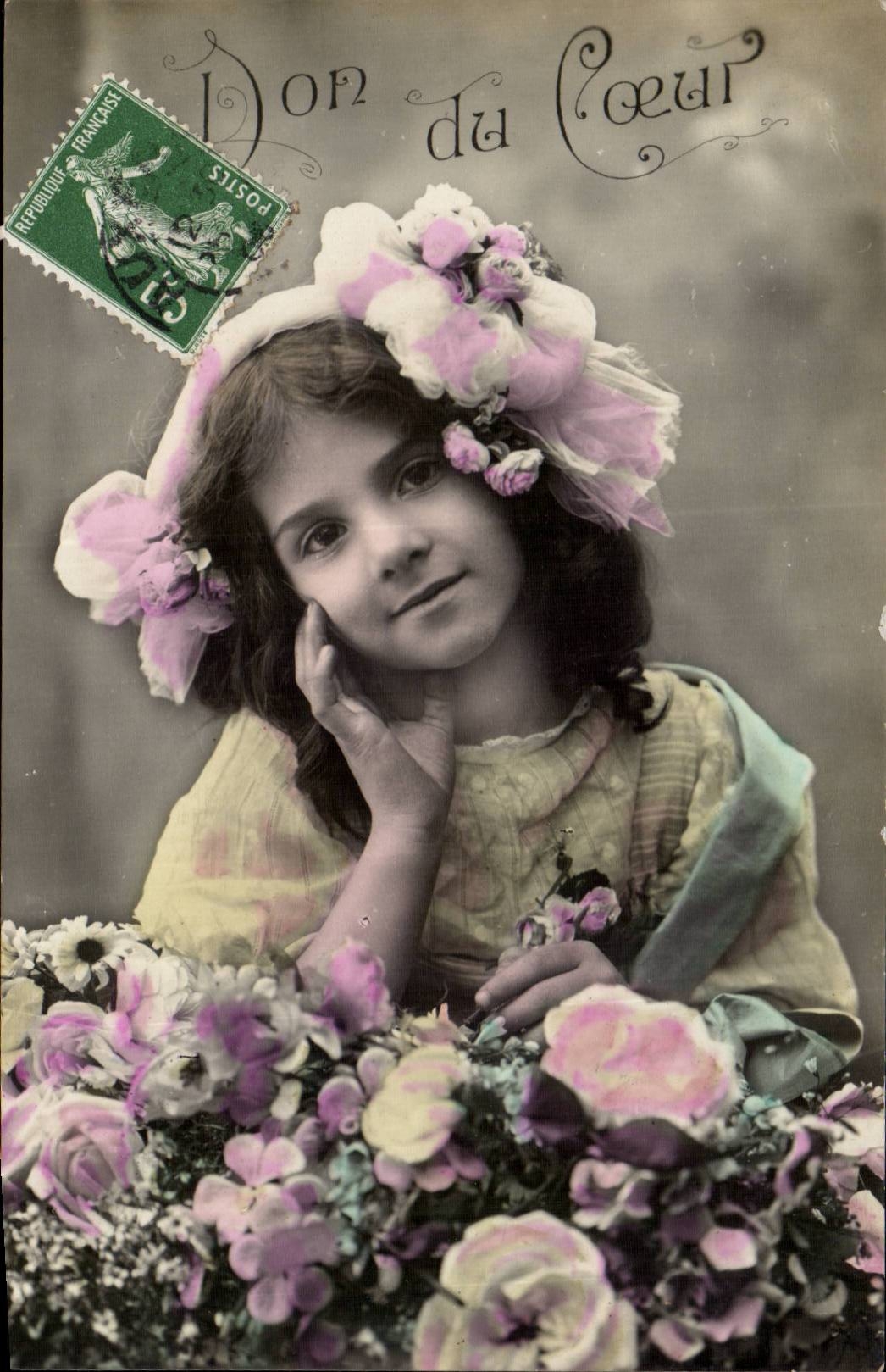CPA Fantaisie Enfant Don du coeur