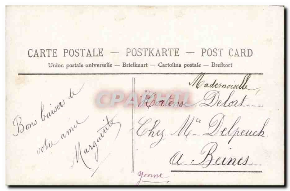 CPA Fantaisie Enfant Don du coeur — Verso