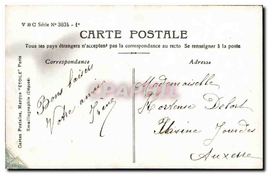 Fille en robe claire — couronne de fleurs et lapin rose — Sazerac Phot. — Rückseite