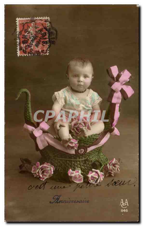 CPA Fantaisie Enfant Bebe anniversaire