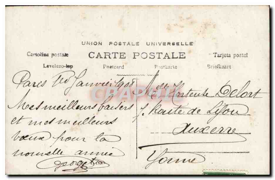 CPA Fantaisie Enfant Bonne annee — Verso