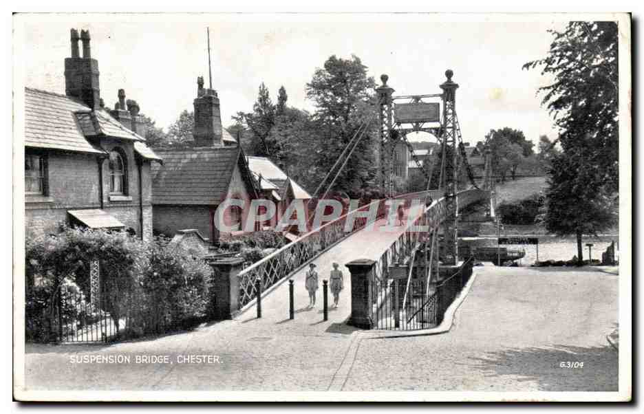 Grande Bretagne Great BRitain CPA Suspension Bridge Chester