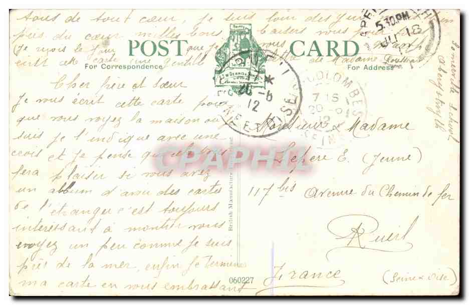 Grande Bretagne Great BRitain CPA South beach Terrace Aberystwyth — Rückseite