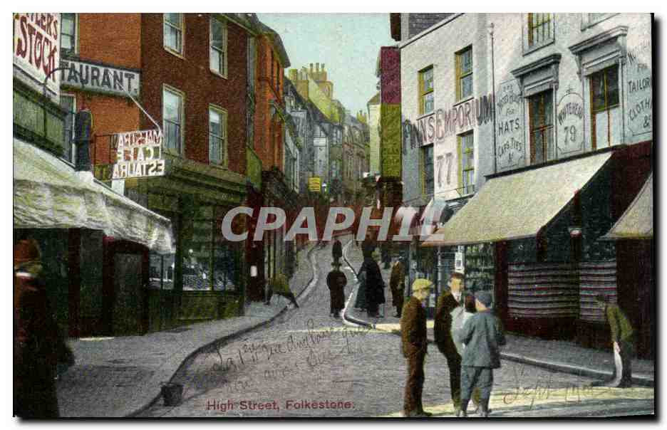 Grande Bretagne Great BRitain CPA High street Folkestone