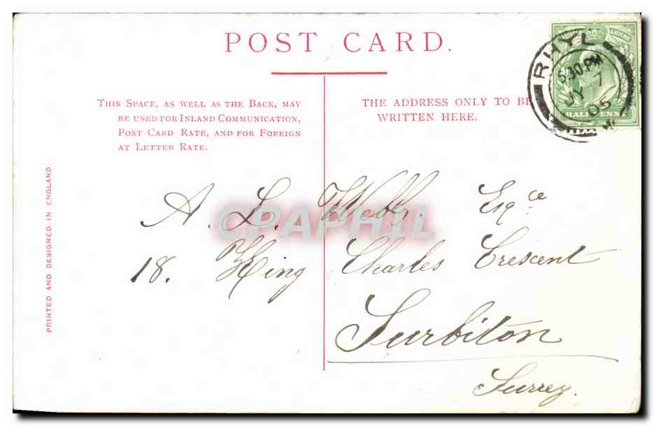 Llandudno — armoiries — Rafa Regd. Heraldic Series — Verso