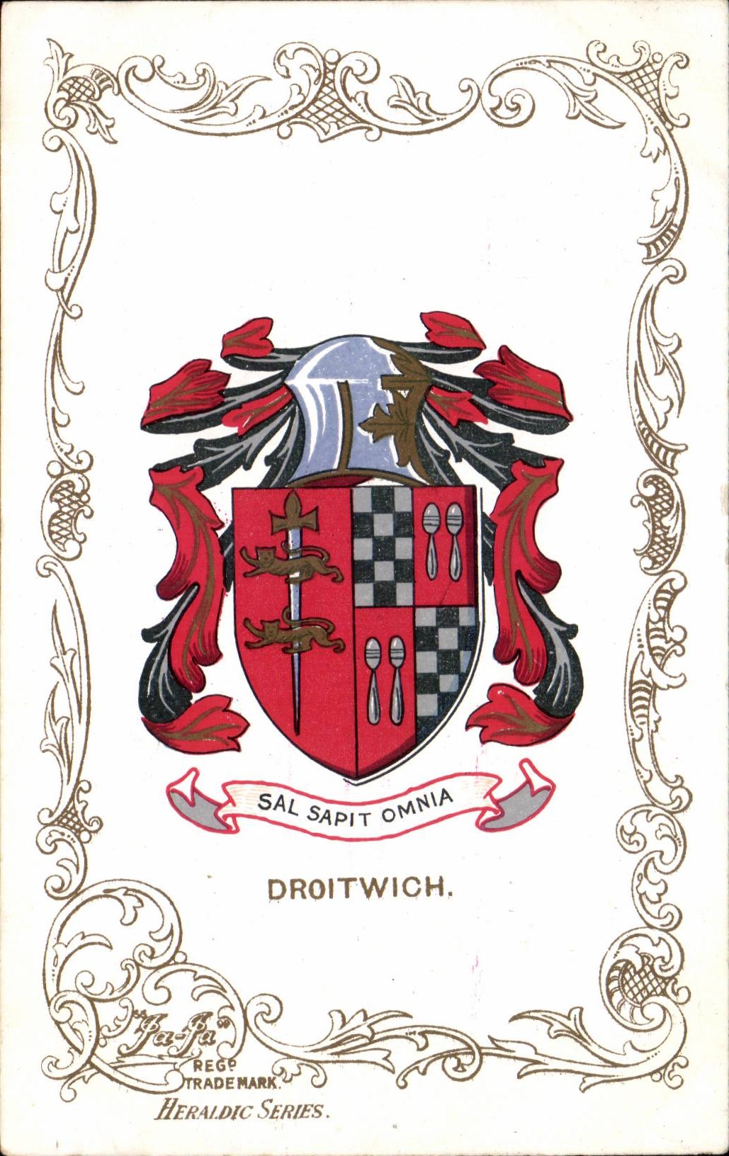 Grande Bretagne Great BRitain CPA Droitwich Lion Heraldry snake Armoreries