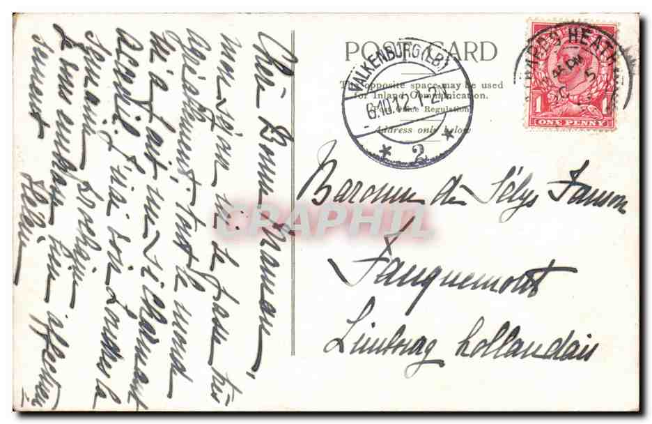 Grande Bretagne Great BRitain CPA leigh Manor Cuckfield Sussex — Rückseite