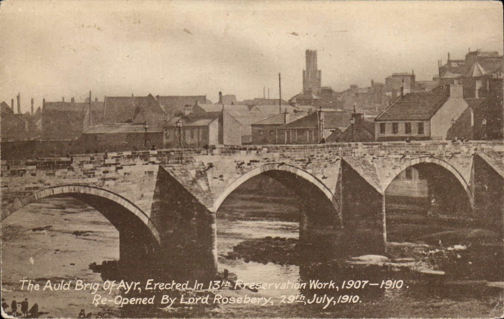Grande Bretagne Great BRitain CPA the Auld Brig of Ayr Erecetd in 13th reopend by Lord Rosebery 1910