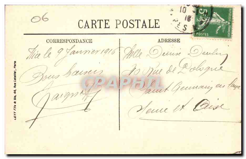 Nice CPA La promenade des Anglais et le palais de justice — Rückseite