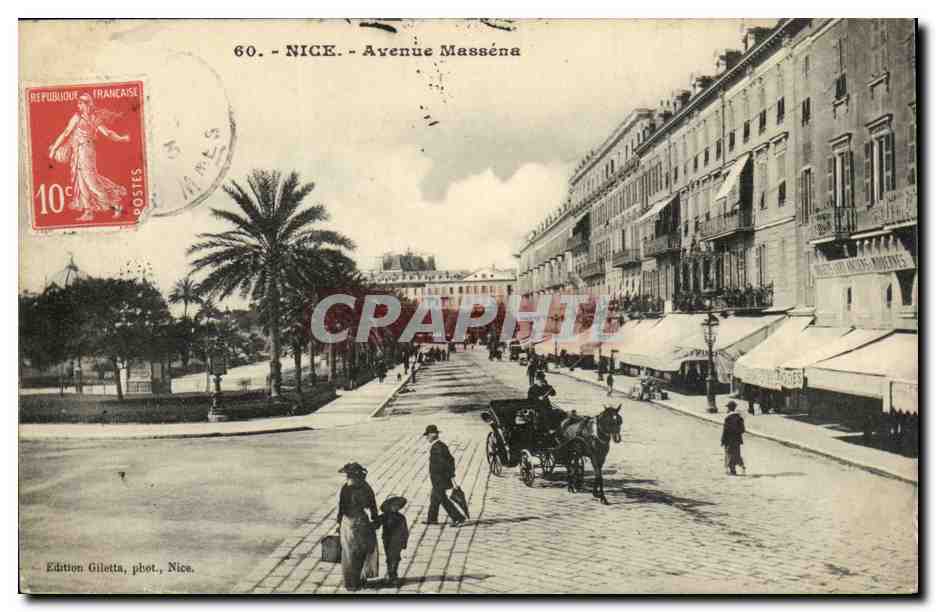 Nice Cimiez CPA Avenue Massena