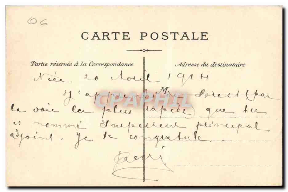 Nice CPA La jetee L'entree du port et le chateau — Rückseite