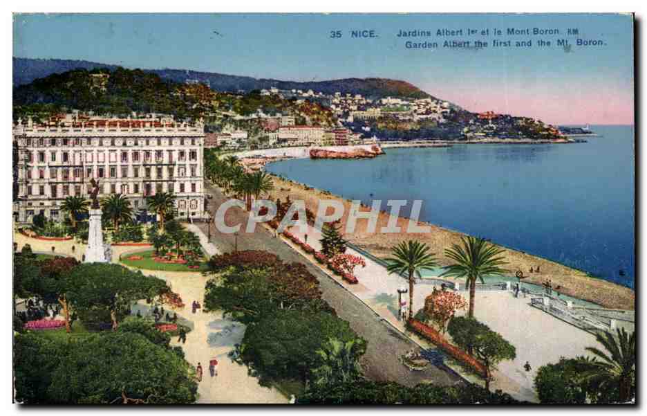 Nice CPA Jardins Albert 1er et le Mont Boron 