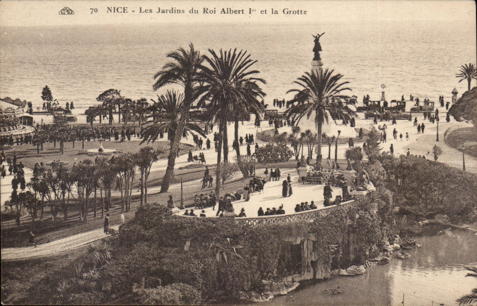 Nice CPA Les jardins Du roi Albert 1er et la grotte