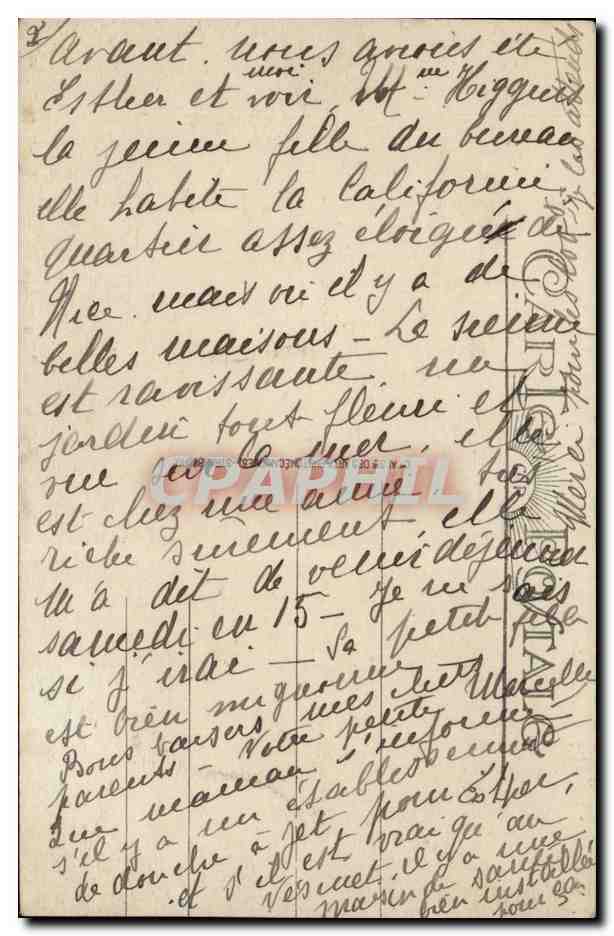 Nice CPA Les jardins Du roi Albert 1er et la grotte — Verso