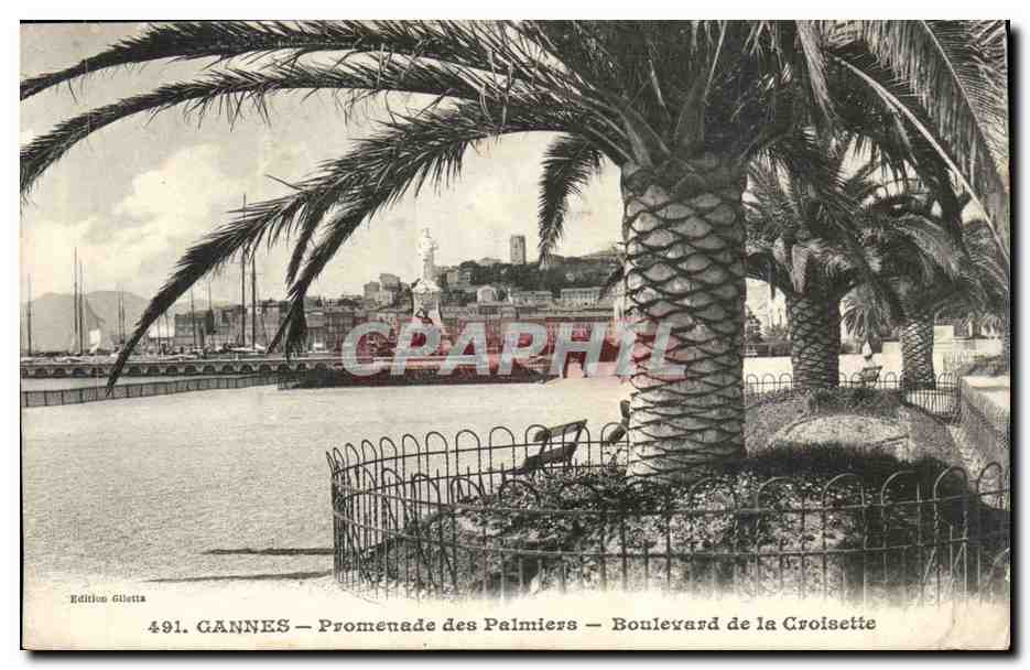Cannes CPA Promenades des palmiers Boulevard de la croisette